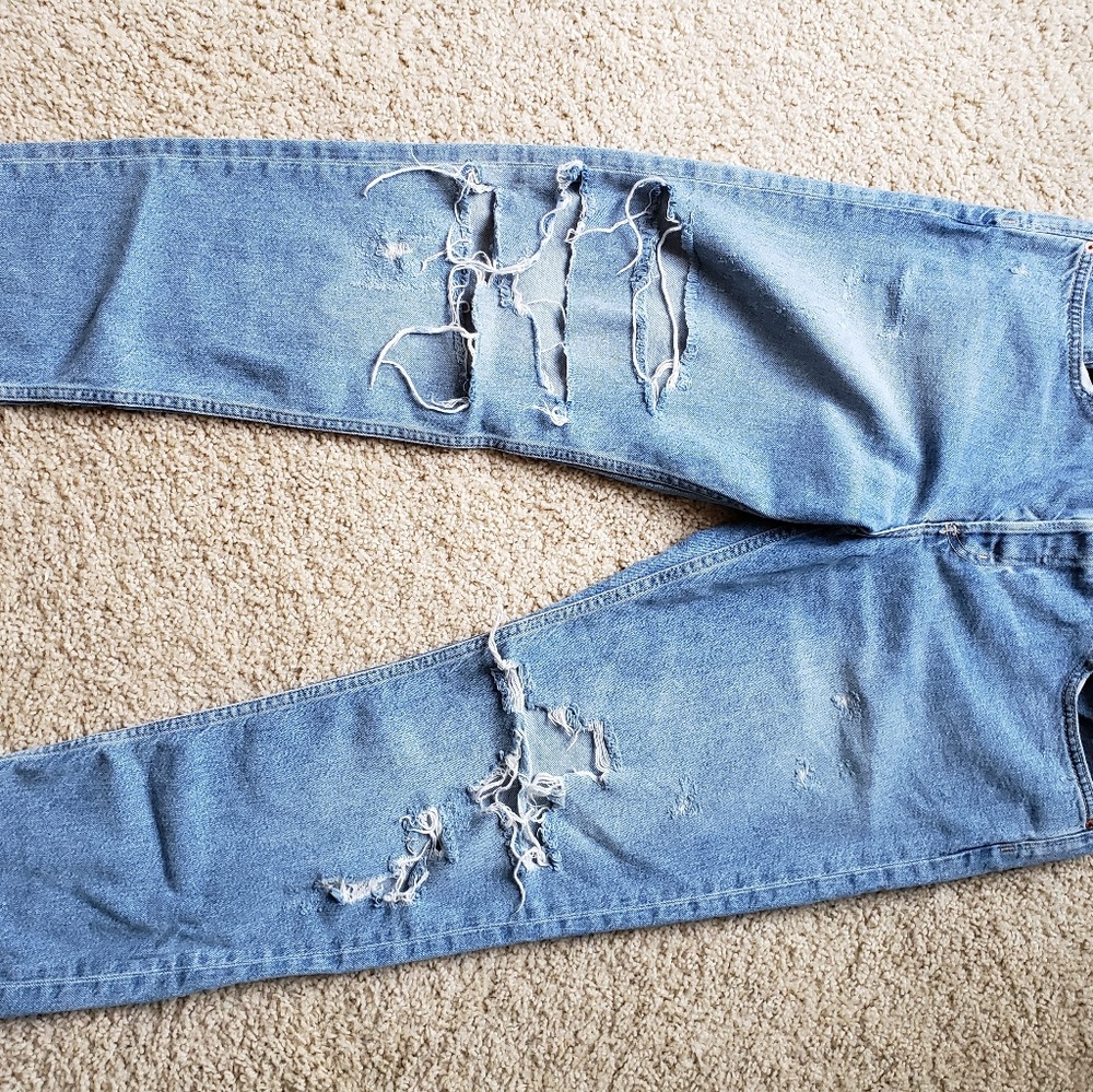 H&M Boyfriend Denim Ripped Jeans